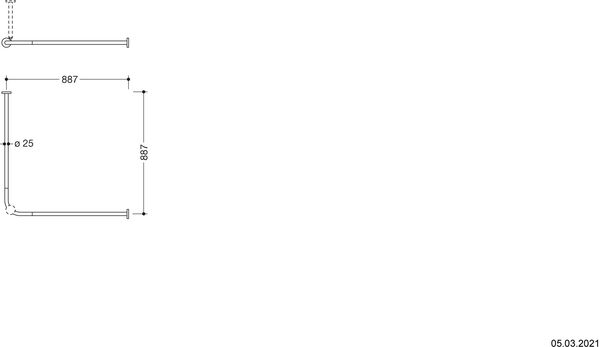 Duschvorhangstange L-Form Hewi 900 Edelstahl glanz image number 1