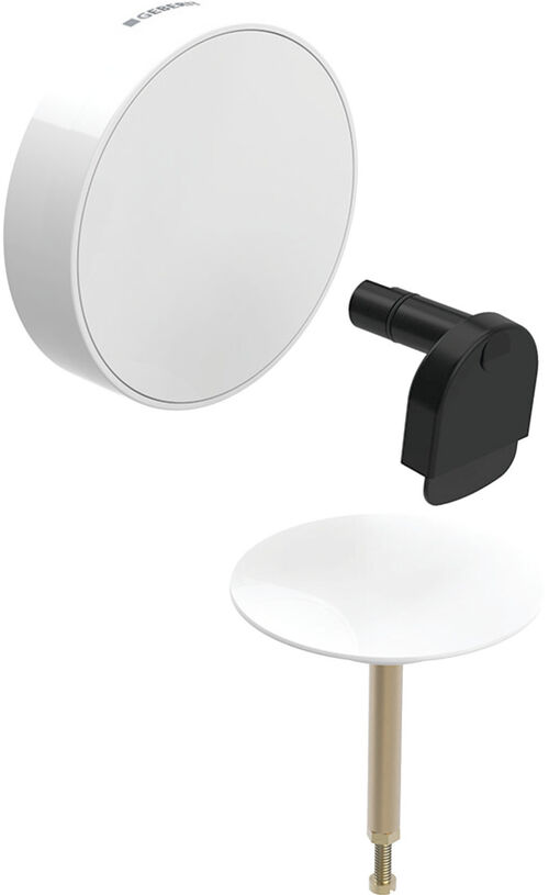 Ab- und &Uuml;berlaufset Geberit Split Weiss Designring: hochglanz-verchromt