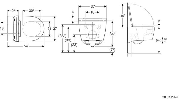 Wand-Klosett Geberit One rimless Weiss Cleaneffekt image number 1