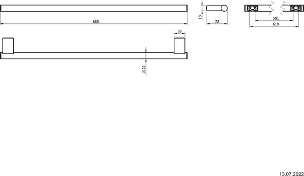 Badetuchstange Alterna piana Verchromt image number 1