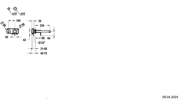 Wandmischer-Endmontageset KWC Ono E Verchromt image number 1