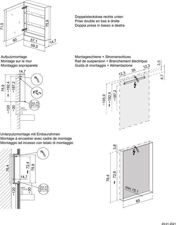 Spiegelschrank Schneider Filo HCL Weiss image number 1