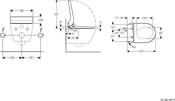 Dusch-WC Aufsatz Geberit AquaClean Tuma Comfort Weiss image number 1