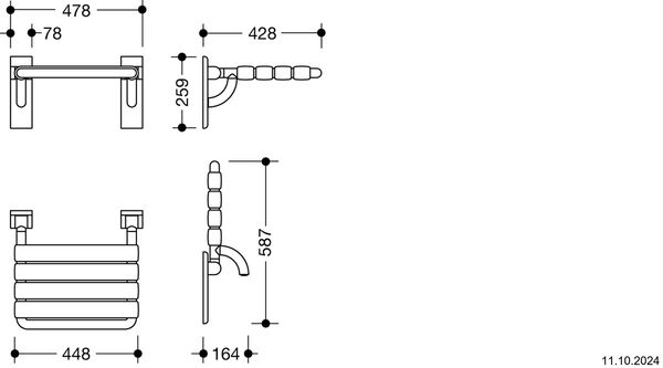 Klappsitz Hewi 801 Lichtgrau image number 1