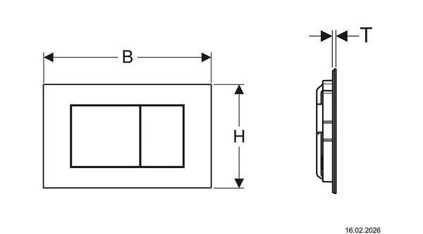 Bet&auml;tigungsplatte Geberit Sigma40 square Rotgold Easy-to-clean-beschichtet image number 1