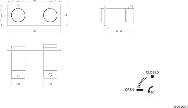 Duschmischer-Endmontageset Gessi Anello / Ingranaggio Messing PVD image number 1