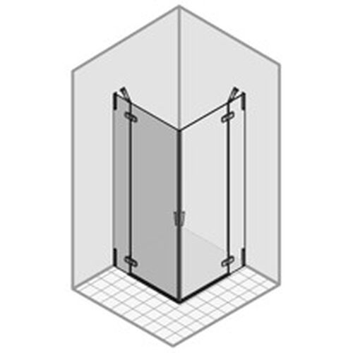 Pendelt&uuml;re Duka Pura 5000, Bodenmontage Verchromt/Alu hochglanz Echtglas klar protect