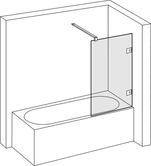 Paroi lat&eacute;rale &agrave; pose libre Alterna lin.3 Noir mat Verre clair CareTec Pro
