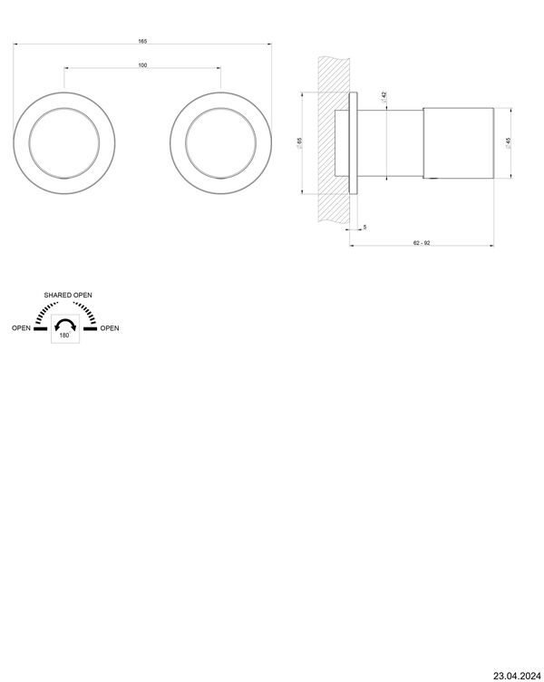 Bade- und Duschmischer Endmontageset Gessi Habito Finox Cesello image number 1