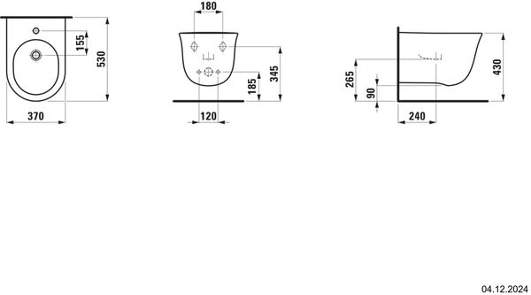 Wand-Bidet Laufen New Classic Weiss Cleaneffekt image number 1
