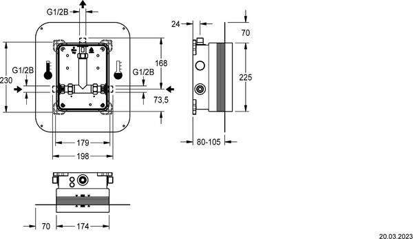 Einbauk&ouml;rper KWC F5BX2001, &frac12;" image number 1