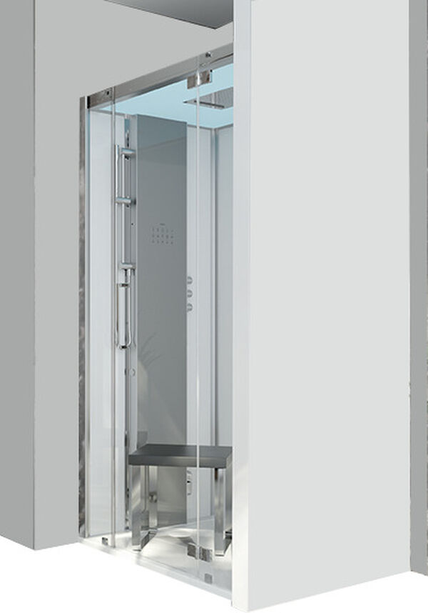 Dampfdusche Hoesch Sense Perience Weiss Echtglas klar EverClean image number 0