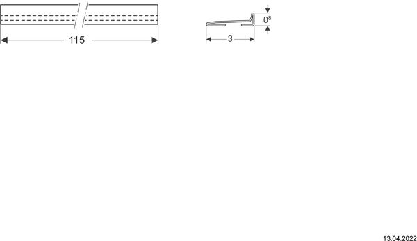 Kollektorprofil Geberit Edelstahl geb&uuml;rstet image number 1