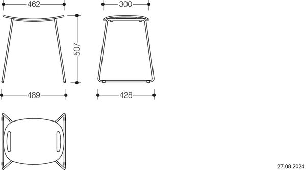 Tabouret de douche Hewi Noir mat Peint par poudrage image number 1