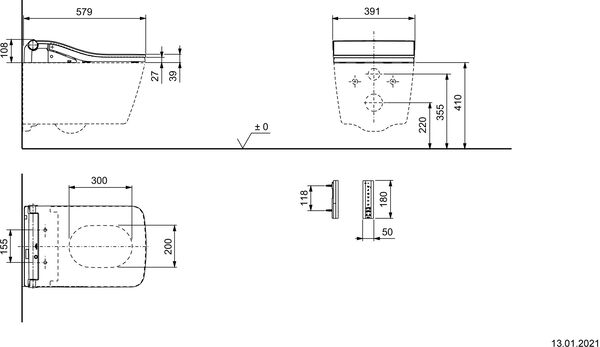 Dusch-WC Aufsatz Toto Washlet SW Weiss image number 1