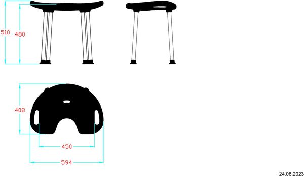 Tabouret de douche Nosag Cavere Anthracite image number 1