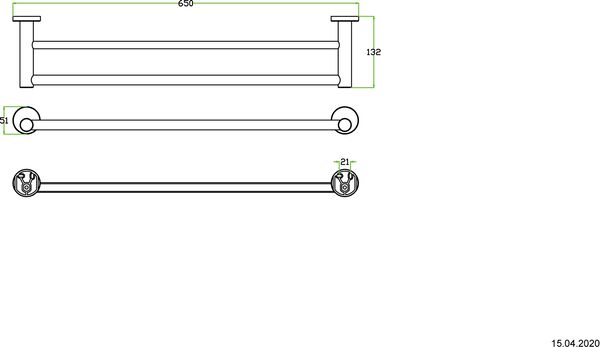 Badetuchstange Alterna rondo Verchromt image number 1
