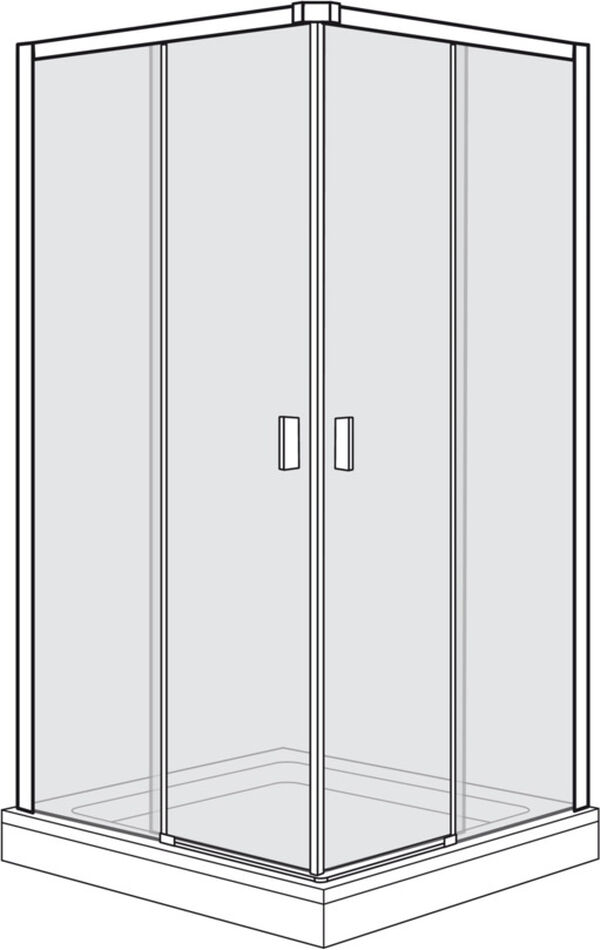 Cabina diagonale Duscholux Optima 6 Plus, larghezza 800 x 800 mm (778 - 803 mm), porte scorrevole image number 0