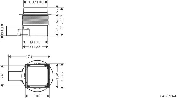 Hansgrohe Raindrain Point Noir mat image number 1