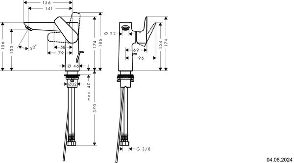 Einlochmischer Hansgrohe Talis E 150 Verchromt image number 1