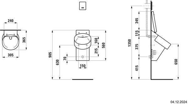 Urinoir Laufen Val rimless Weiss matt image number 1