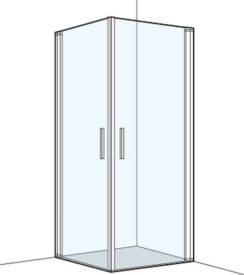 Eckeinstieg Koralle S400 Plus Schwarz matt Echtglas klar