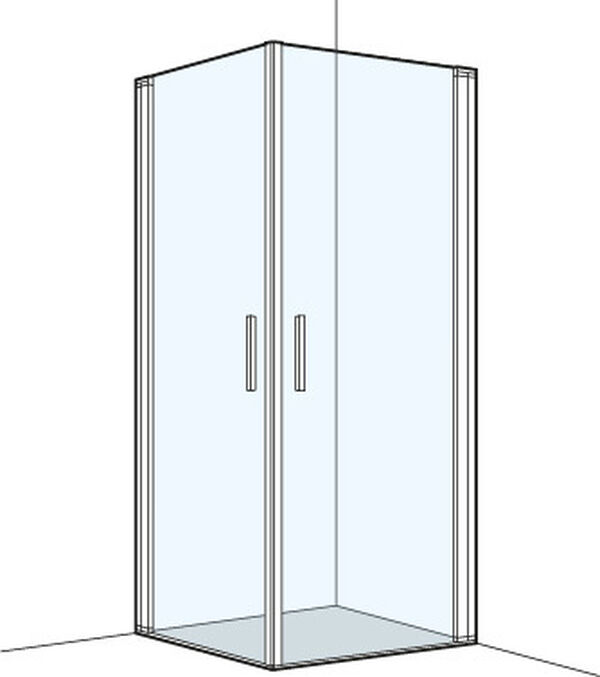 Eckeinstieg Koralle S400 Plus Schwarz matt Echtglas klar image number 0