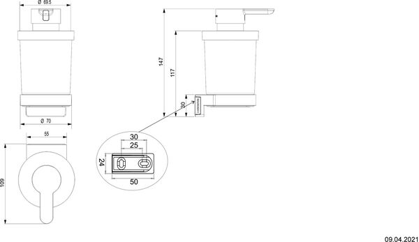Seifenspender Bodenschatz Lindo Verchromt image number 1