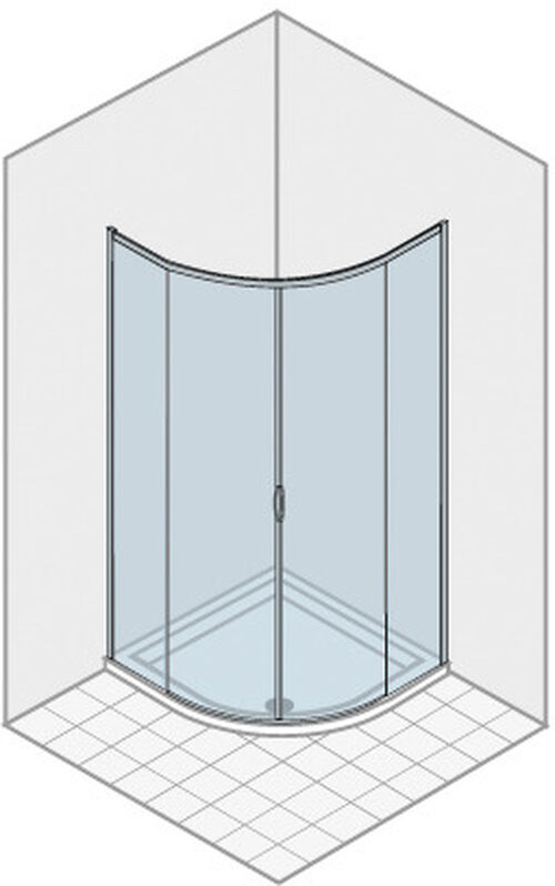 Cabine quart de rond Duka Natura 4000 Couleur d'argent Verre clair protect