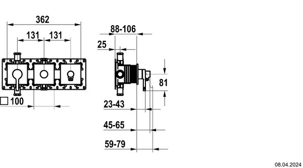 Bademischer-Endmontageset KWC Homebox Ava 2.0 Verchromt image number 1