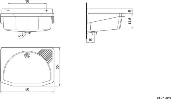 Ausgussbecken Romay Modern Weiss marmoriert image number 1