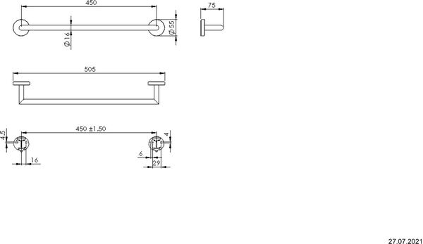 Badetuchstange Alterna nonda Verchromt image number 1