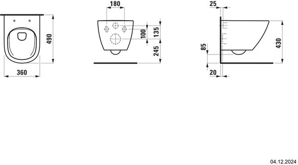 Wand-Klosett Laufen Lua compact rimless Weiss Cleaneffekt image number 1