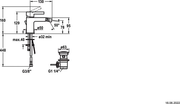 M&eacute;langeur de bidet KWC Fit Chrom&eacute; image number 1