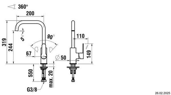 Sp&uuml;ltischmischer Laufen Laurin Verchromt image number 1