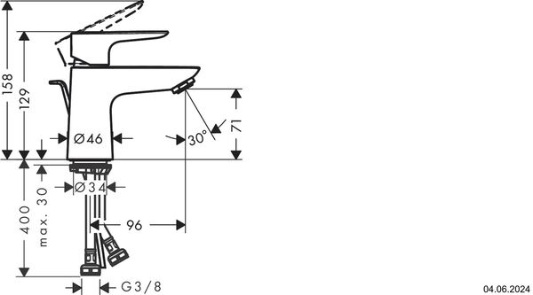 Einlochmischer Hansgrohe Talis E 80 Verchromt image number 1