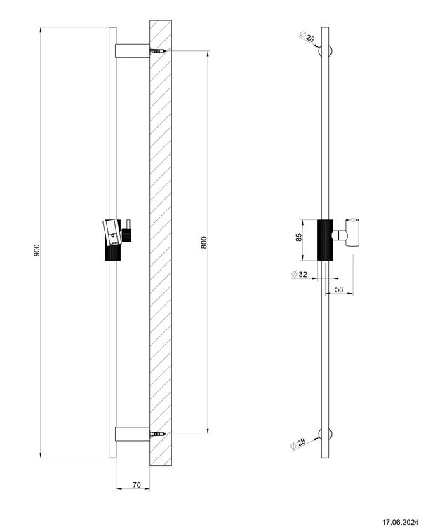 Duschgleitstange Gessi Habito Finox Rigato image number 1