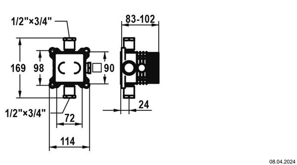 Einbauk&ouml;rper KWC Homebox &frac12;" image number 1