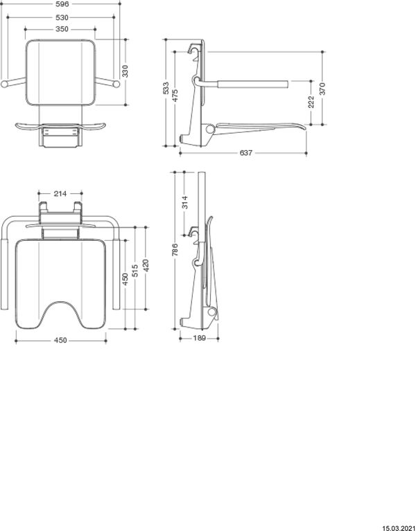 Si&egrave;ge suspendu Hewi 900 Anthracite image number 1