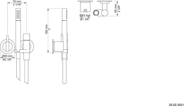 Duschmischer-Endmontageset Vola Schwarz matt image number 1