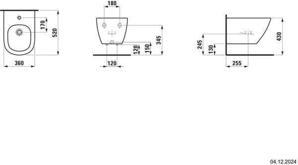 Wand-Bidet Laufen Lua Weiss image number 1