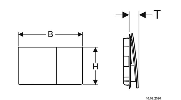 Bet&auml;tigungsplatte Geberit Sigma70 square Messing image number 1