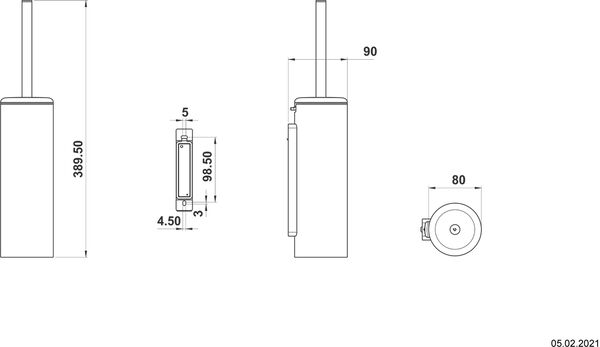 Klosettb&uuml;rstenhalter Bodenschatz Nia Adesio Schwarz matt image number 1