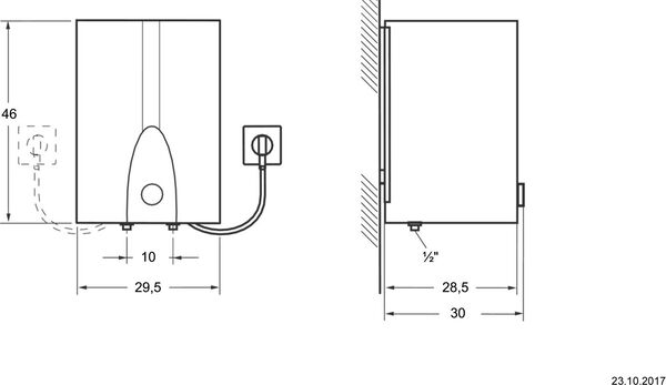 Kleinboiler Bosch &Uuml;bertischmontage, 10 Liter image number 1
