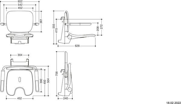 Einh&auml;ngesitz Hewi LifeSystem Premium Signalweiss gl&auml;nzend image number 1