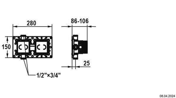 Einbauk&ouml;rper KWC Homebox &frac12;" image number 1