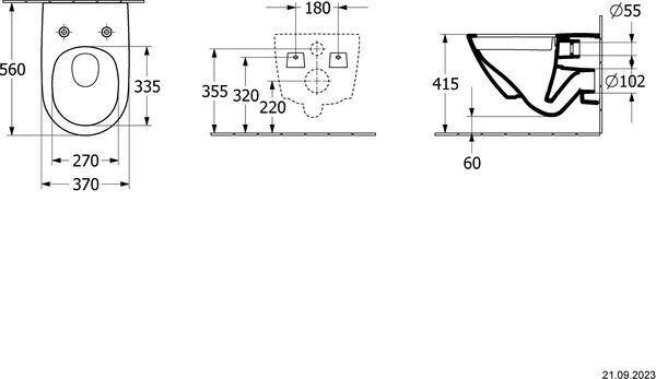 Wand-Klosett Villeroy & Boch Antao rimless Stone white matt Cleaneffekt image number 1