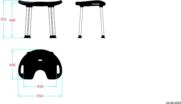 Duschhocker Nosag Inoxcare Schwarz image number 1