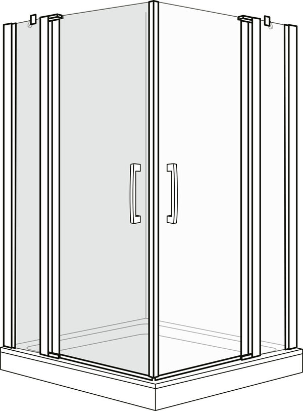 Pendelt&uuml;re Duscholux Optima 6 Silbereloxiert Echtglas klar image number 0