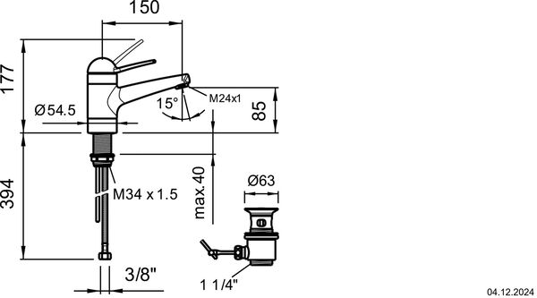 Einlochmischer Laufen Milor Ecototal Plus Chromeline image number 1